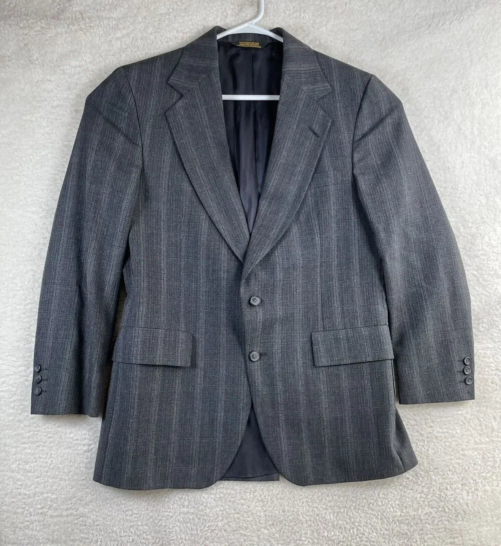 Richmann Brothers Wool Blazer Mens Sz 42 Gray Embassy Square Suit Jacket READ